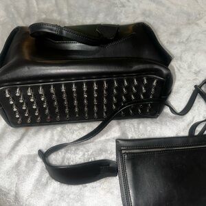 Alexander Wang Black Leather Bag with Silver Zipper